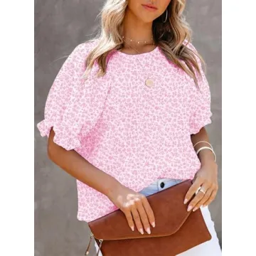 Dokotoo Womens Floral Print Blouse Stylish Casual Wear