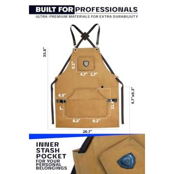 Dalstrong Chef's Apron - Heavy Duty, 5 Pockets, Adjustable