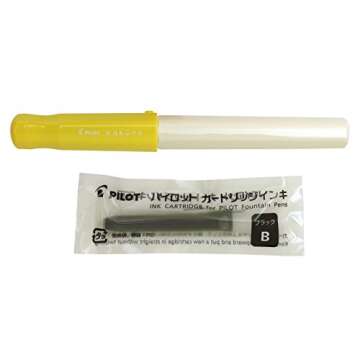 Pilot Kakuno Medium-Nib Fountain Pen, White Body Soft Yellow Cap Body (FKA-1SR-SYM)