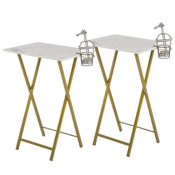 VECELO Folding TV Tray Set of 2 for Versatile Living Spaces