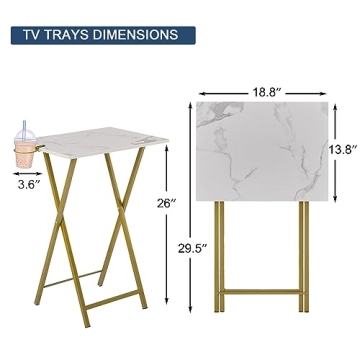 VECELO Folding TV Tray Set of 2 for Versatile Living Spaces