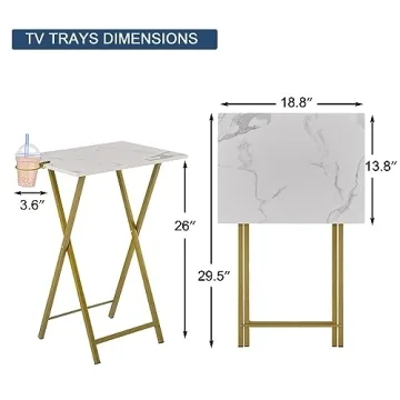 VECELO Folding TV Tray Set of 2 for Versatile Living Spaces