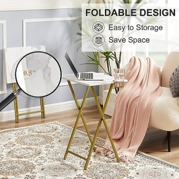 VECELO Folding TV Tray Set of 2 for Versatile Living Spaces