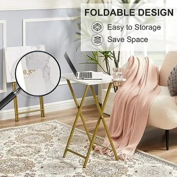 VECELO Folding TV Tray Set of 2 for Versatile Living Spaces