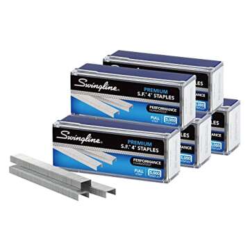 Swingline Staples, 5 Pack, S.F. 4, Premium, 1/4" Length, 210/Strip, 5000/Box (35481)