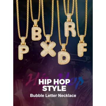 18K Gold Bubble Letter M Pendant Necklace Hip Hop Jewelry