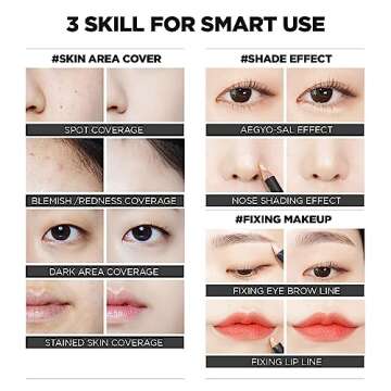 THESAEM Cover Perfection Concealer Pencil – Non Comedogenic spot Eraser - Conceal Blemish,Aging Spot,Acne&Freckle – Multi-Use Under Eye Concealer for Dark Circle,2g (1.0 Clear Beige)