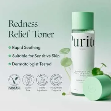PURITO Seoul Wonder Releaf Centella Toner Unscented Korean Centella, for Sensitive Skin, Soothing, Facial Toner for face, K-Beauty, 200ml 6.76 fl.oz