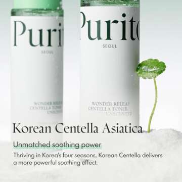 PURITO Seoul Wonder Releaf Centella Toner Unscented Korean Centella, for Sensitive Skin, Soothing, Facial Toner for face, K-Beauty, 200ml 6.76 fl.oz