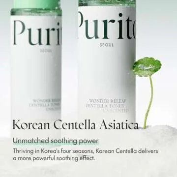 PURITO Seoul Wonder Releaf Centella Toner Unscented Korean Centella, for Sensitive Skin, Soothing, Facial Toner for face, K-Beauty, 200ml 6.76 fl.oz