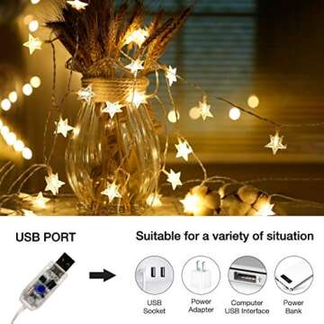Briignite Star String Lights 100 LED Remote Control