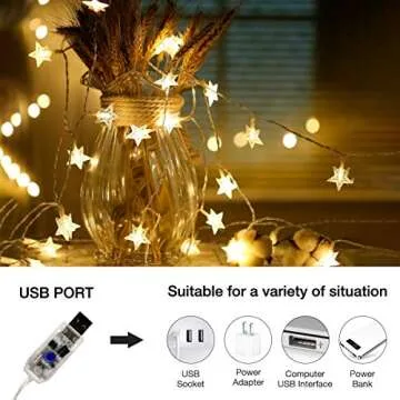 Briignite Star String Lights 100 LED Remote Control