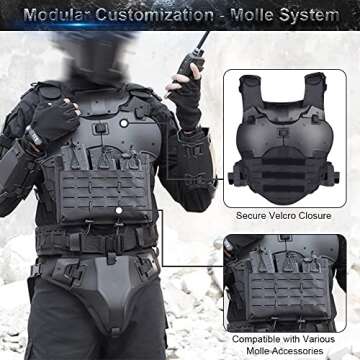 IK COLOURING Airsoft Tactical Vest Set (Black)