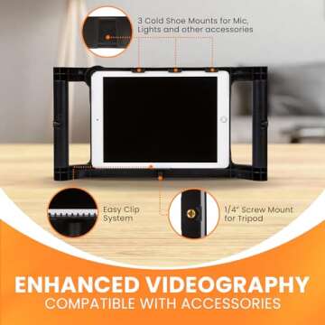 iOgrapher iPad Case with Handles for Tripod Compatible w/iPad 9.7 - iPad Camera Mount for iPad Air 1 & 2, iPad Pro 5th & 6th Gen - iPad Video Rig for Photography & Filmmaking - Includes 3 Cold Shoes