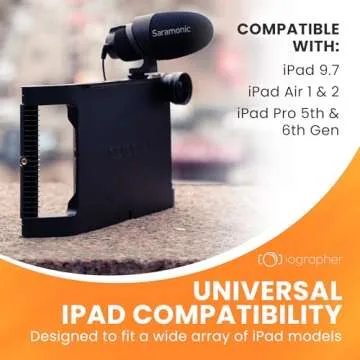 iOgrapher iPad Case with Handles for Tripod Compatible w/iPad 9.7 - iPad Camera Mount for iPad Air 1 & 2, iPad Pro 5th & 6th Gen - iPad Video Rig for Photography & Filmmaking - Includes 3 Cold Shoes
