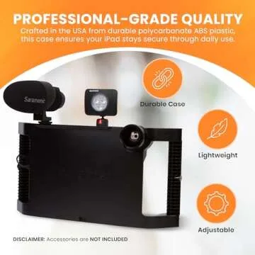 iOgrapher iPad Case with Handles for Tripod Compatible w/iPad 9.7 - iPad Camera Mount for iPad Air 1 & 2, iPad Pro 5th & 6th Gen - iPad Video Rig for Photography & Filmmaking - Includes 3 Cold Shoes