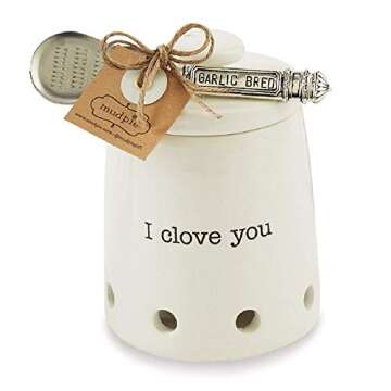 Mud Pie Ceramic Garlic Keeper Set
