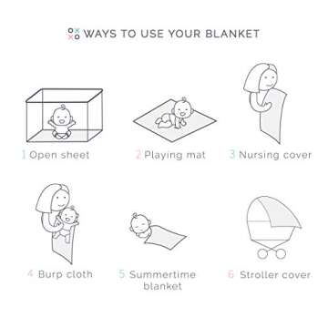 Natemia Baby Muslin Swaddle Blankets - Muslin Swaddle Blankets Boy and Girl, Swaddles for Newborn, Soft and Breathable Baby Girl Muslin Swaddle Blanket, Newborn Baby Essentials, 47" x 47", 2-Pack