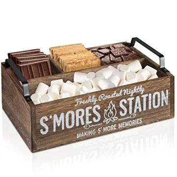 Ultimate Farmhouse S'Mores Bar Station with Handles for Perfect Outdoor Gatherings