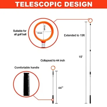 ToVii Telescopic Golf Ball Retriever for Water 15ft