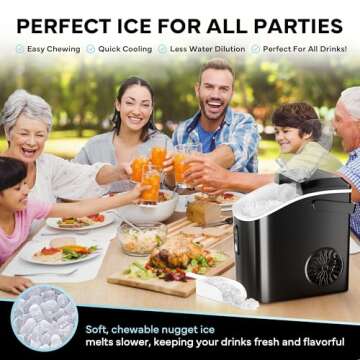 Ekono Nugget Ice Maker - Chewable Ice in 6 Minutes