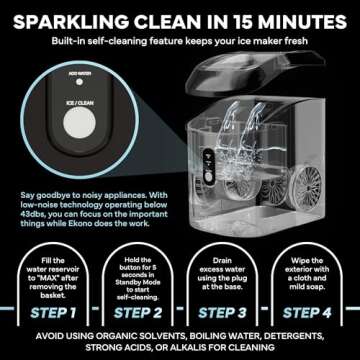 Ekono Nugget Ice Maker - Chewable Ice in 6 Minutes