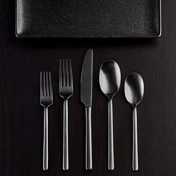 20 Piece Matte Black Silverware Set By Ornative Jayden