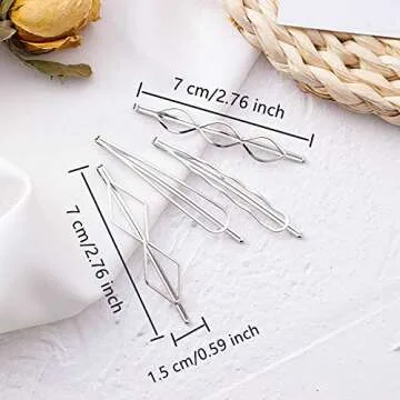 8 Pcs Metal Geometric Hair Pins Minimalist Dainty Triangle Rhombus Hair Clip Clamps Accessories Barrettes Bobby Pin for Hair Styling Jewelry(Gold and Silver)