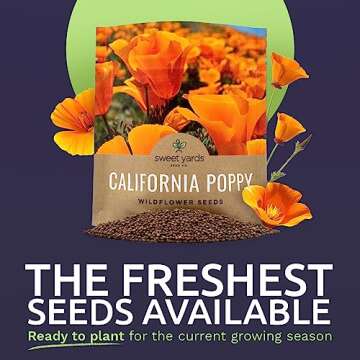 California Orange Poppy Wildflower Seeds - Bulk 1 Ounce Packet - Over 20,000 Native Seeds - Californ...