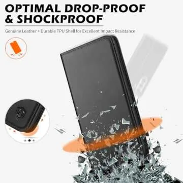SHIELDON Wallet Case for Galaxy S25 6.2" - Genuine Leather & RFID Protection