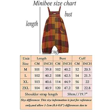 Minibee Womens Casual Loose Jumpsuit Long Baggy Bib Pants Wide Leg Rompers Cotton Overalls with Pockets