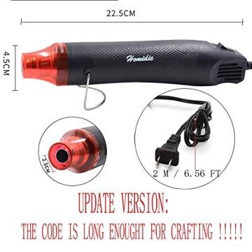 Uptdae 6.56FT Long 300W Portable Heat Gun for DIY Crafts