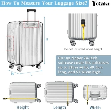 Yotako 24 Inch Durable PVC Suitcase Cover Protector