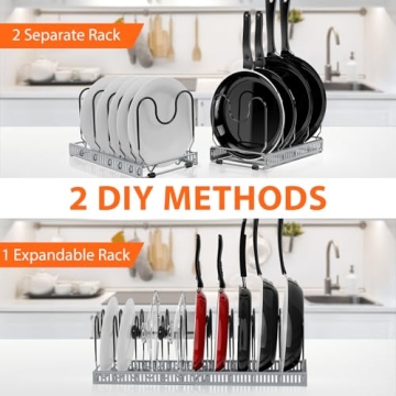 AHNR Expandable Pot and Pan Organizers Rack for Kitchen