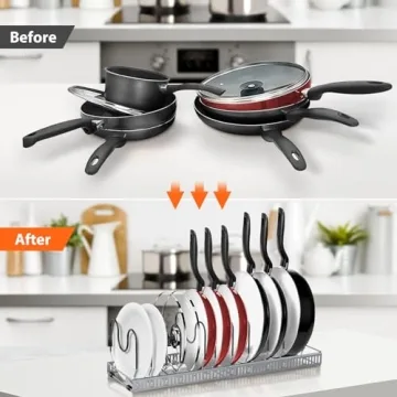 AHNR Expandable Pot and Pan Organizers Rack for Kitchen