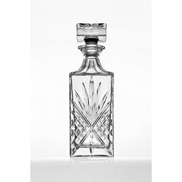 Lefonte Whiskey Decanter for Scotch, Liquor, Vodka, Wine or Bourbon - Irish Cut 750ml