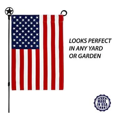 Salt and Palms American 4th of July Garden Flag Made in the USA Premium Poly Poplin Weather Resistant Double-Sided Fade Resistant Patriotic United States Stars and Stripes Perfect Decor for Outdoor