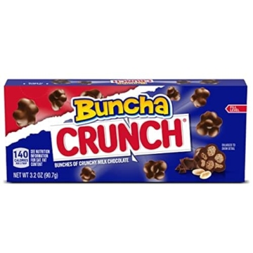 Buncha CRUNCH, Bulk 12 Pack, Milk Chocolate and Crisped Rice, Movie Theater Holiday Candy Box, Stock...