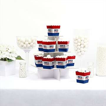 Big Dot of Happiness Stars and Stripes - Party Mini Favor Boxes - Memorial Day, 4th of July and Labo...