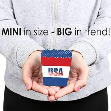 Big Dot of Happiness Stars and Stripes - Party Mini Favor Boxes - Memorial Day, 4th of July and Labor Day USA Patriotic Party Treat Candy Boxes - Set of 12