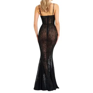 Chic Women’s Cocktail Dress - Sexy Lace Maxi Evening Wear