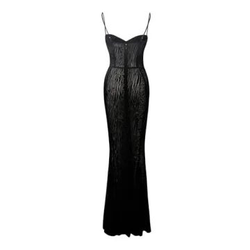 Chic Women’s Cocktail Dress - Sexy Lace Maxi Evening Wear