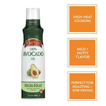 Pompeian 100% Avocado Oil Cooking Spray - Perfect for High-Heat Cooking, Naturally Gluten Free