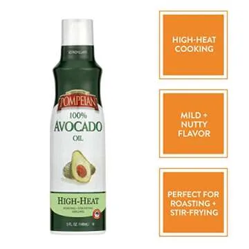 Pompeian 100% Avocado Oil Cooking Spray - Perfect for High-Heat Cooking, Naturally Gluten Free
