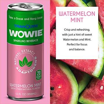 Wowie | Hemp Infused Sparkling Beverage for Stress and Anxiety Relief | All-Natural, Low Calorie | N...
