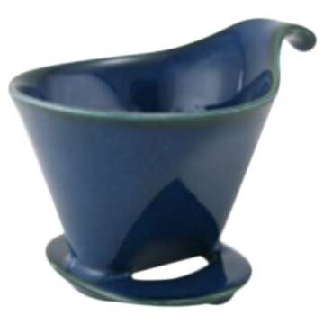 Bee House Ceramic Coffee Dripper - Large - Drip Cone Brewer (Jeans Blue)