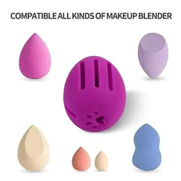 Silicone Makeup Sponge Holder, INTOLIVES Breathable Beauty Sponge Blender Case Beauty Eggs Carrying ...