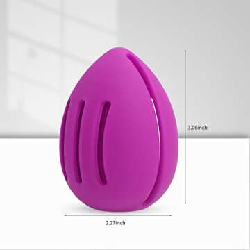 Silicone Makeup Sponge Holder, INTOLIVES Breathable Beauty Sponge Blender Case Beauty Eggs Carrying Case Make-up Sponges Container Shatterproof Makeup Sponge Storage Box for Travel (Light Purple)