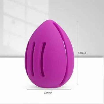 Silicone Makeup Sponge Holder, INTOLIVES Breathable Beauty Sponge Blender Case Beauty Eggs Carrying Case Make-up Sponges Container Shatterproof Makeup Sponge Storage Box for Travel (Light Purple)