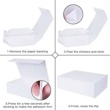 Aimyoo White Collapsible Gift Box with Magnetic Closure Lids 10.5x7x3 in, Bridesmaid Groomsman Proposal Boxes, Rectangle Storage Box 5 Pack